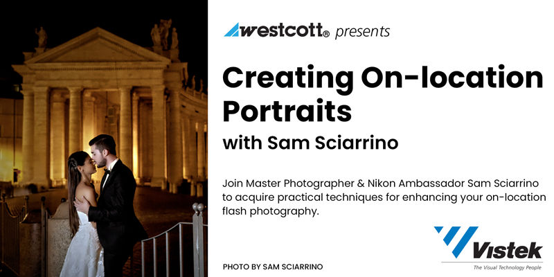 Creating on Location Portraits with Sam Sciarrino event May 15th