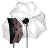 Westcott 43" Optical Wht Satin Umbrella Collapsible w/ Removable Black Cover