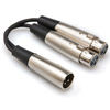 HOSA XLR Male to 2 XLR Female Y-Cable (6")