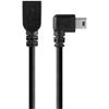 TetherPro Mini B USB 2.0 Right Angle Cable Adapter BLK 12"
