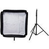 Illumi 19" x 19" Speedlight Collapsible Softbox Kit - Silver with Tilthead Bracket and Medium Light Stan