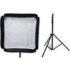 15" x 15"  Speedlight Collapsible Softbox Kit  - Silver with Tilthead Bracket and Medium Light Stan