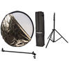 107 cm 5-In-1 Reflector Kit with 1.28 m Reflector Bracket, Light Stand and Stand Bag