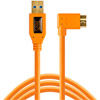 TetherPro USB 3.0 Male to Micro-B, RightAngle Orange 15'