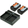 Jupio Kit: USB Dual Battery Charger and 2 x LP-E6 Batteries - 1700 mAh