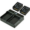 Jupio Kit: Dual USB Battery Charger and 2 x NP-W126S Batteries - 1260 mAh