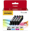 Canon CLI-281 - BK,C,M,Y 4-Color Ink Tank Value Pack