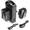 Two Shape 14.8V 98WH Rechargeable Lithium-Ion Gold-Mount Batteries And Dual Gold-Mount Charger