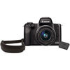 Canon EOS M50 w/ EF-M 15-45mm With 128GB Memory Card, LP-E12 Battery And Wrist Strap