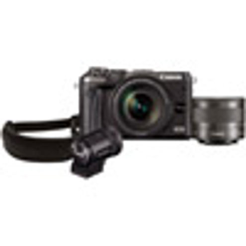 Canon EOS M6 Kit w/ EF-M 18-150mm f/3.5-6.3 IS STM Black ,EF-M 28mm f/3.5 Macro IS STM Lens, EVF And Strap