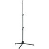 K & M 3-piece, folding, steel microphone stand w/ plastic base and 5/8" threaded connector (black)