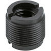 K & M 3/8" female to 5/8" 27-gauge male plastic thread adapter (black)