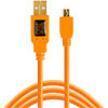 Starter Tethering Kit w/ USB 2.0 Mini-B 5 Pin Cable 15' - Orange