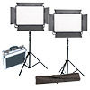 Ledgo 2xLG-1200SC Daylight LED Panels 2 Light Kit with Stands, Stand Bag and Hard Case