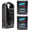 IndiPro 2x Micro-Series 98Wh Li-Ion Gold-Mount Batteries and Dual Gold-Mount Battery Charger Kit