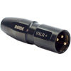3.5mm female TRS socket to male XLR adaptor - converts 12-48V Phantom Power down to Plug in Pw
