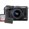 Canon EOS M6 Mirrorless Camera Kit w/ EF-M 15-45mm f/3.5 -6.3 IS STM Black W/ LP-E17 Battery & 128GB Card