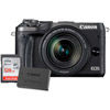 Canon EOS M6 Mirrorless Camera Kit w/EF-M 18-150mm f/3.5 -6.3 IS STM Black W /LP-E17 Battery & 128GB Card