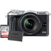 Canon EOS M6 Mirrorless Camera Kit w/EF-M 18-150mm f/3.5 -6.3 IS STM Silver W /LP-E17 Battery & 128GB Card