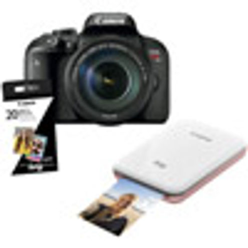 Canon EOS Rebel T7i Kit w/EF-S 18-135mm f/3.5-5.6 IS STM w/ IVY Printer & ZINK 2 x 3 - 20 PK (Rose Gold)