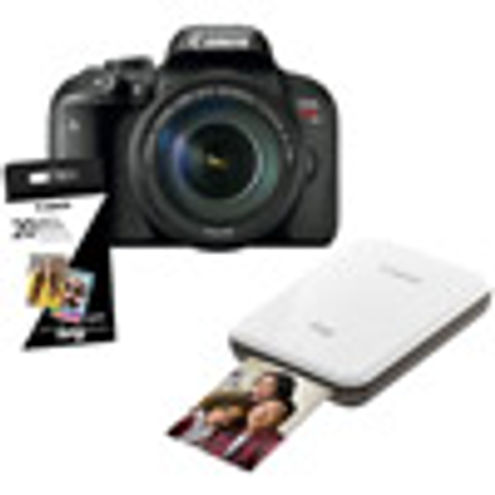 Canon EOS Rebel T7i Kit w/EF-S 18-135mm f/3.5-5.6 IS STM w/ IVY Printer & ZINK 2 x 3 - 20 PK (Slate Grey)