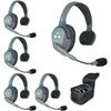 Eartec UL5S UltraLITE 5 Person System w/ 5 Single Headsets, Batteries, Charger & Case
