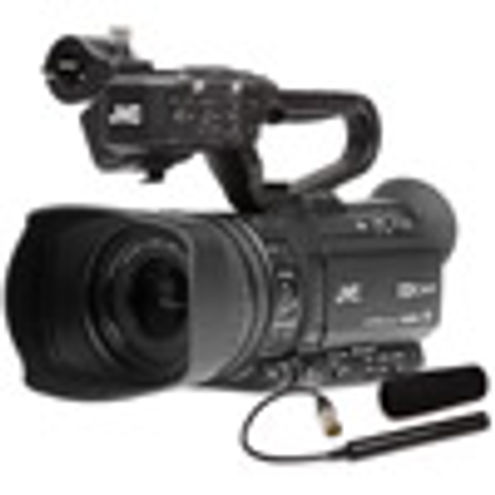 JVC Professional GY-HM180U 4KCam Compact Handheld Camcorder w/ Integrated 12X Lens w/ Free QAN0067-003 Mic