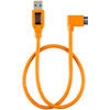 USB 3.0 to USB 3.0 Micro-B Right Angle Adapter "Pigtail", 20" , High-Visibilty Orange