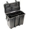 1440 Wheeled Top Loader Case with Utility Padded Divider Set and Lid Organizer - Black