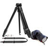 Peak Design Travel Tripod - Aluminum, Slide Camera Strap - Black and Shell Rain & Dust Cover - Medium
