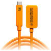 TetherBoost Pro USB Type-C Core Controller Extension Cable (16', High-Visibility Orange)