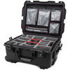 Nanuk Cases 955 Hard Wheeled Case with Divider Set & Lid Organizer - Black