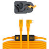 Tether Tools TetherGuard LeverLock Plate & TetherPro USB-C to Right-Angle USB-C Cable Kit (15', Orange)