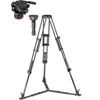 504X Fluid Video Head & MVTTWINGC Carbon Fiber Tripod with Ground Spreader