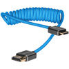 Coiled Mini-HDMI to HDMI Cable (12 to 24", Blue)