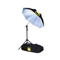 Pro Umbrella Kit w/46" Umb, 9' AC Stand, Swivel Flash Mount and padded carry case