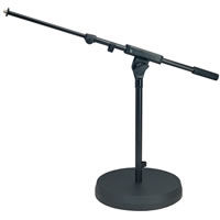 Microphone Stand w/Telescopic Boom Arm and Cast-Iron Base