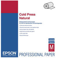Cold Press Natural Archival Inkjet Paper 24" x 50' (305 gsm, Roll)