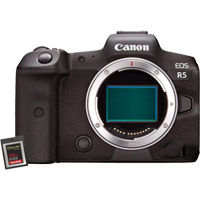 EOS R5 Full Frame Mirrorless Camera Body With Extreme Pro 128GB CFexpress Card