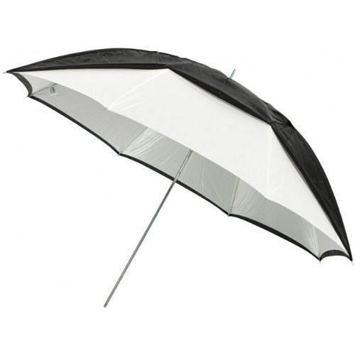 45" White Satin Umbrella w/Removable Black Cover