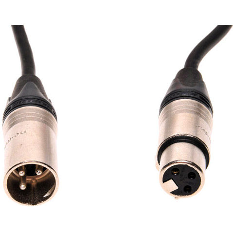 XLR F - XLR M 10" Microphone Canare Quad Cable with Neutrik Gold Connectors
