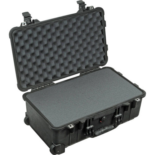 1510 Case Black w/foam w/Retractable Handle & Wheels