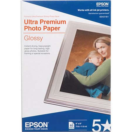 4"x6" Ultra Premium Glossy Photo Paper - 60 Sheets