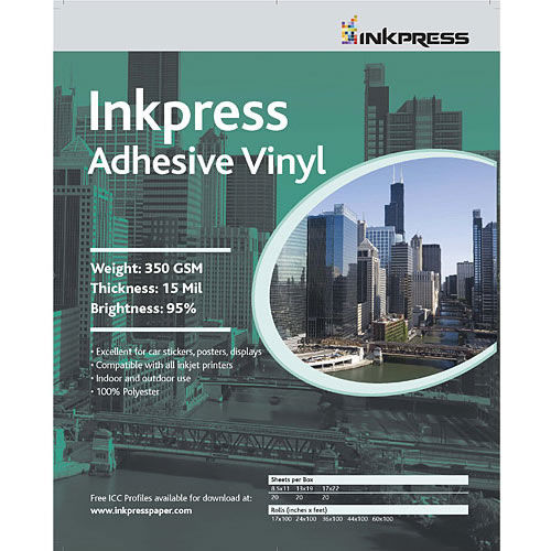 8.5" x 11" Adhesive Vinyl 13mil 20 Sheets