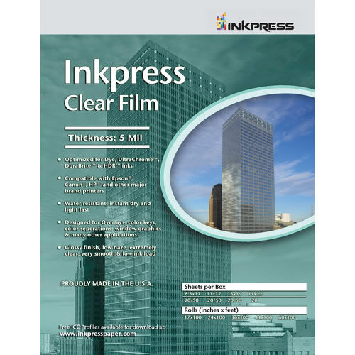 8.5" x 11" Clear Film 5mil 20 Sheets