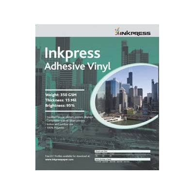 Inkpress Adhesive Vinyl Inkjet Photo Paper 24"x60' Roll for Inkjet Printers 