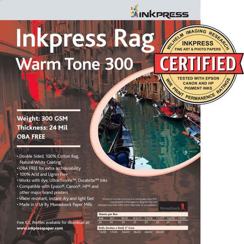 13" x 19" Warm Tone Rag DUO 300gsm 24mil 25 Sheets