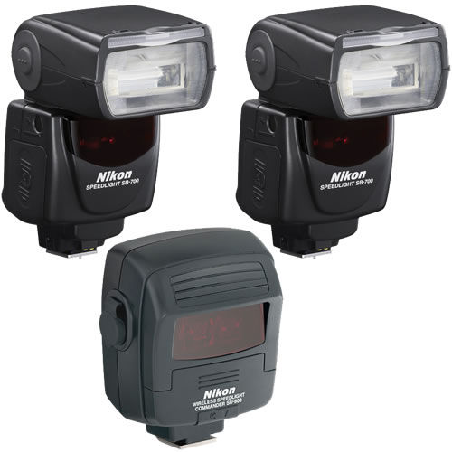 Nikon Speedlight Kit (1 x SU-800, 2 x SB-700) Camera Mounted Flash