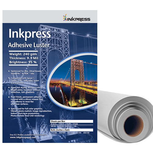 24" x 100' Adhesive Luster 190gsm 8mil Roll