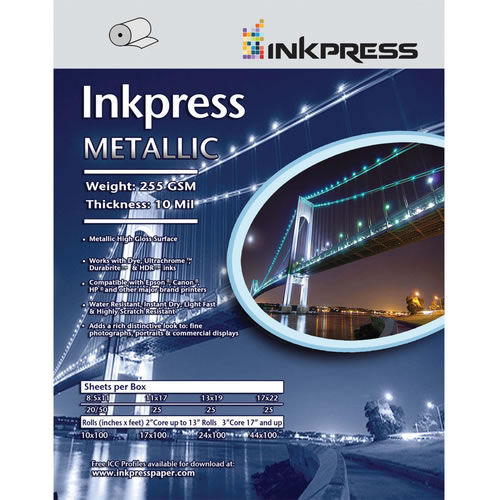 4" x 6" Metallic Paper Gloss 255gsm 10mil 50 Sheets